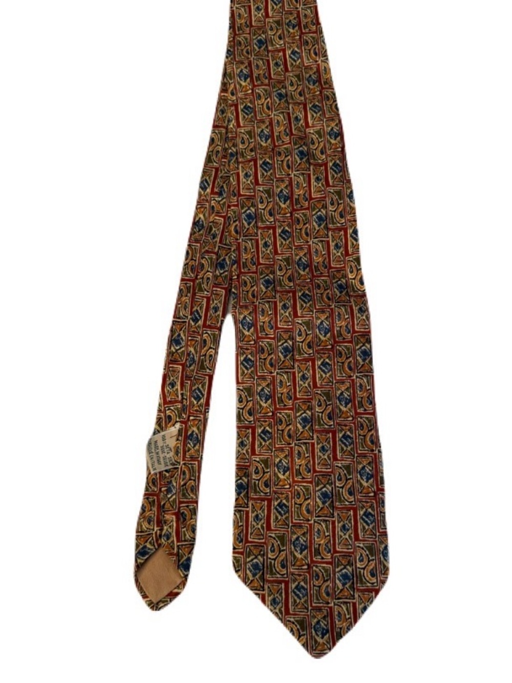 Joseph Abboud Red and Gold Geometric Paisley Tie